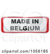 Poster, Art Print Of Red And White Made In Belgium Sticker