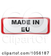 Poster, Art Print Of White And Red Made In Eu Sticker