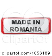 Red And White Made In Romania Sticker