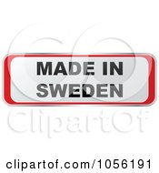 Poster, Art Print Of Red And White Made In Sweden Sticker