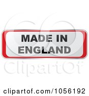 Poster, Art Print Of Red And White Made In England Sticker