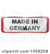 Poster, Art Print Of Red And White Made In Germany Sticker
