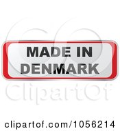 Poster, Art Print Of Red And White Made In Denmark Sticker