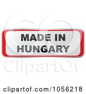 Poster, Art Print Of Red And White Made In Hungary Sticker