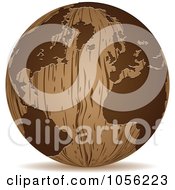 Poster, Art Print Of 3d Wooden Globe Sphere Icon
