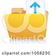 Yellow 3d Upload Folder And Reflection
