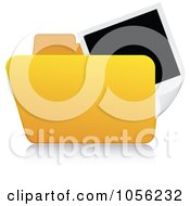 Poster, Art Print Of Yellow 3d Pictures Folder And Reflection