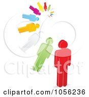 Royalty Free Vector Clip Art Illustration Of A 3d Team Leader With Followers Spiraling Off In The Distance by Andrei Marincas