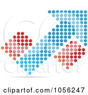 Royalty Free Vector Clip Art Illustration Of A Blue Arrow With Red Dots