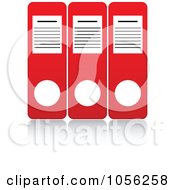 Poster, Art Print Of Three Red Binders With Reflections