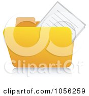 Poster, Art Print Of Yellow 3d Documents Folder And Reflection