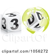 Royalty Free Vector Clip Art Illustration Of A Digital Collage Of A 3 Cube And Atlas Around A D Cube