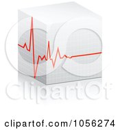 Royalty Free Vector Clip Art Illustration Of A 3d Heart Beat Cube by Andrei Marincas