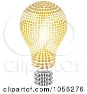 Poster, Art Print Of Black And Gold Halftone Light Bulb