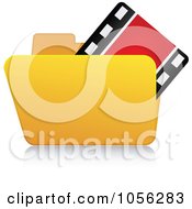 Poster, Art Print Of Yellow 3d Video Folder And Reflection