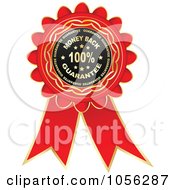Poster, Art Print Of Red And Gold Money Back Guarantee Rosette Ribbon
