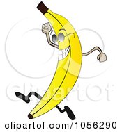 Royalty Free Vector Clip Art Illustration Of A Banana Character Wearing Shades And Running