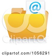 Poster, Art Print Of Yellow 3d Email Folder And Reflection - 2