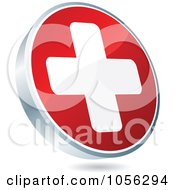 Poster, Art Print Of Red And White Medical Cross Icon