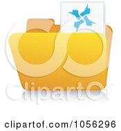 Poster, Art Print Of Yellow 3d Thumbs Up Folder And Reflection