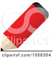 Royalty Free Vector Clip Art Illustration Of A 3d Red Pencil Icon by Andrei Marincas