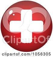 Royalty Free Vector Clip Art Illustration Of A Shiny Red And White Medical Cross Circle by Andrei Marincas #COLLC1056305-0167