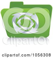 Poster, Art Print Of Green 3d Folder With Circling Arrows
