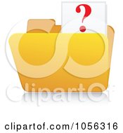 Poster, Art Print Of Yellow 3d Question Folder And Reflection