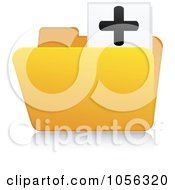 Poster, Art Print Of Yellow 3d Add Folder And Reflection