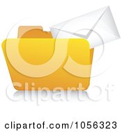 Poster, Art Print Of Yellow 3d Email Folder And Reflection - 1