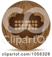 Royalty Free Vector Clip Art Illustration Of A 3d Wooden Thought Balloon Sphere Icon by Andrei Marincas