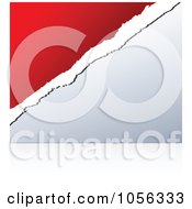 Royalty Free Vector Clip Art Illustration Of A Red And White Torn Paper Over Gray