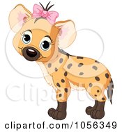 Royalty Free Vector Clip Art Illustration Of An Adorable Baby Girl Hyena Standing