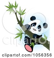 Poster, Art Print Of Cute Baby Panda Climbing A Tree Branch