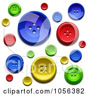 Poster, Art Print Of Background Of Colorful Sewing Buttons