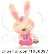 Poster, Art Print Of Girl Bunny Hunting For Easter Eggs