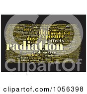 Royalty Free CGI Clip Art Illustration Of A Green Radiation Word Collage On A Dark Background