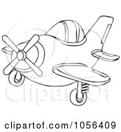 Poster, Art Print Of Coloring Page Outline Of A Small Plane