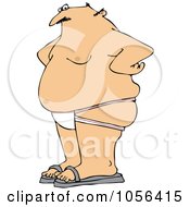 Royalty Free Vector Clip Art Illustration Of A Chubby Man Wearing A Jock Strap