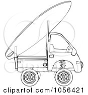 Royalty Free Vector Clip Art Illustration Of A Surf Board On A Surf Truck