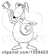 Royalty Free Vector Clip Art Illustration Of A Coloring Page Outline Of A Dog Playing A Banjo