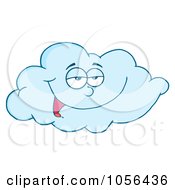 Royalty Free Vector Clip Art Illustration Of A Pleased Blue Cloud