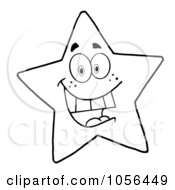 Poster, Art Print Of Coloring Page Outline Of A Cheerful Star