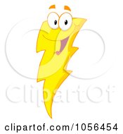 Royalty Free Vector Clip Art Illustration Of A Bolt Of Lightning Character by Hit Toon
