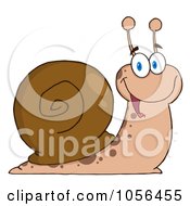 Royalty Free Vector Clip Art Illustration Of A Cheerful Snail by Hit Toon