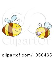 Royalty Free Vector Clip Art Illustration Of A Pudgy Baby Bee With A Parent
