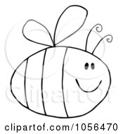 Royalty Free Vector Clip Art Illustration Of An Outlined Pudgy Bee