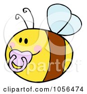 Poster, Art Print Of Pudgy Baby Bee With A Pacifier