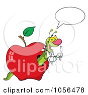 Poster, Art Print Of Hungry Talking Worm In A Red Apple
