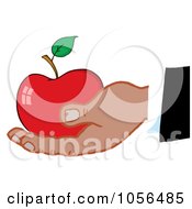 Poster, Art Print Of Black Hand Holding A Red Apple
